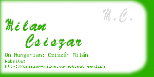 milan csiszar business card